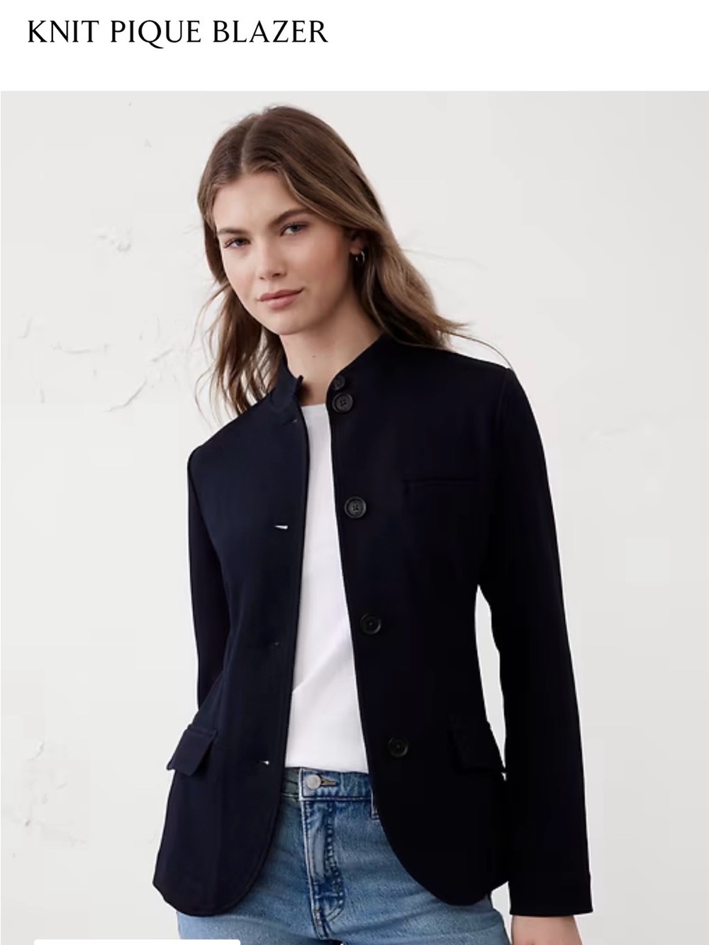 Banana Republic like new Black Knit Pique Blazer Jacket size XL